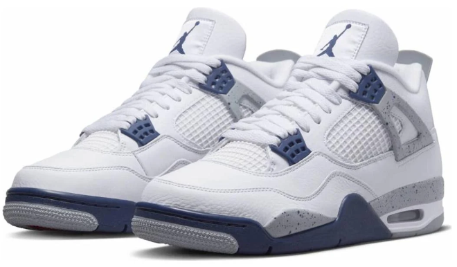 Air Jordan 4 Retro “Midnight Navy” – White / Midnight Navy / Cement Grey