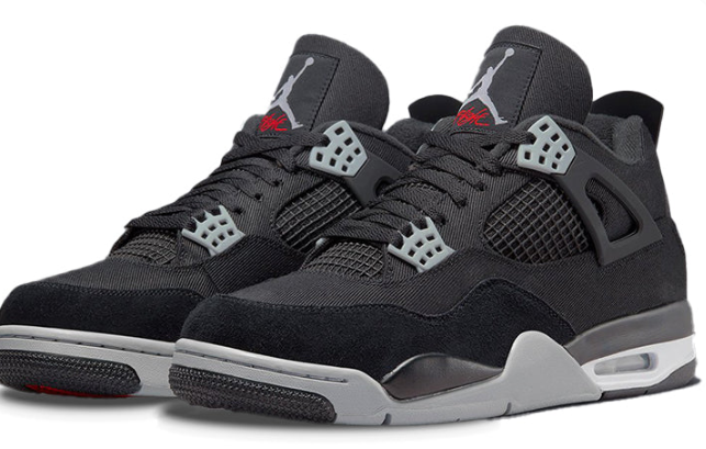 Air Jordan 4 Retro SE “Black Canvas” – Black / Light Steel Grey / White