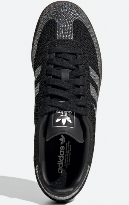 adidas Samba OG Rhinestone Women's Sneakers – Black & Silver