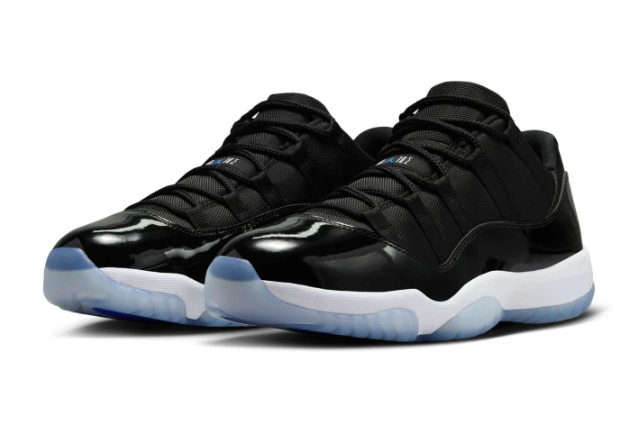 Air Jordan 11 Retro Low 'Space Jam' Sneakers – Black / White / Icy Blue