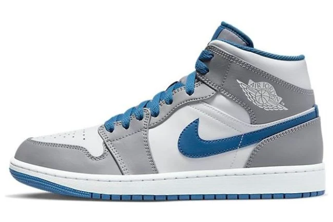 Air Jordan 1 Mid “Cement Grey True Blue” – Grey, White & Blue | DQ8426-014