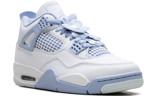 Air Jordan 4 'Aluminum' Women's Sneakers – White / Light Blue