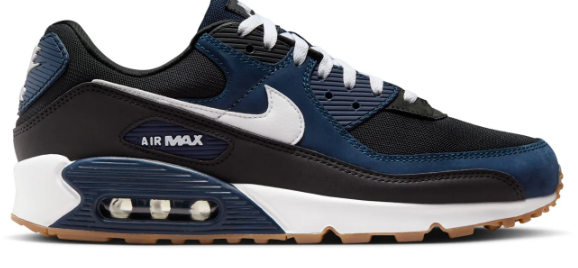 Nike Air Max 90 Men's Sneakers – Midnight Navy / Black / White / Gum