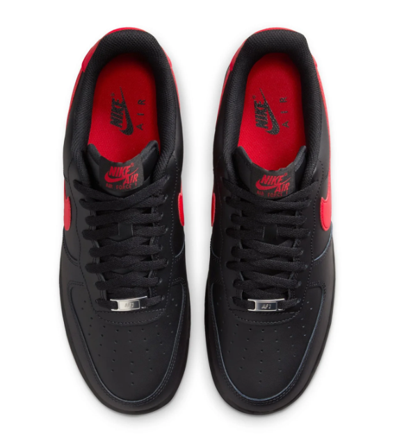 Nike Air Force 1 Low '07 'Bred' Men's Sneakers – Black / Red