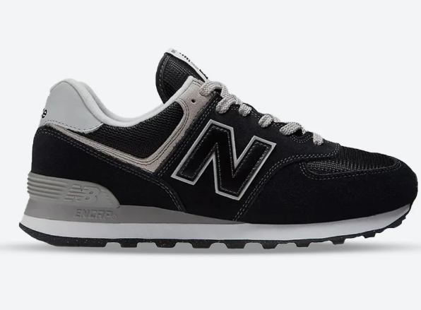 New Balance 574 Men's Wide Fit – Black & Grey