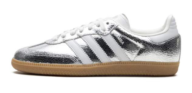 Women's adidas Samba OG "Silver Metallic" Cracked Leather JR0035