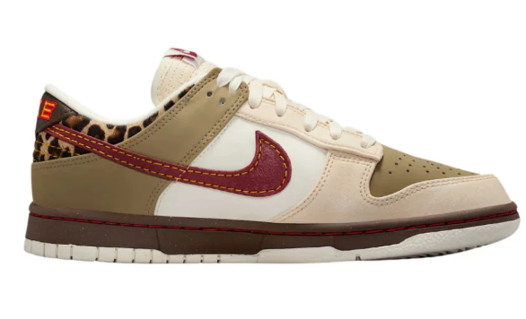Unisex Nike Dunk Low, Cream/Olive/Burgundy
