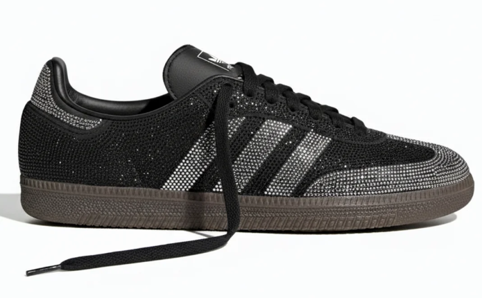 adidas Samba OG Rhinestone Women's Sneakers – Black & Silver