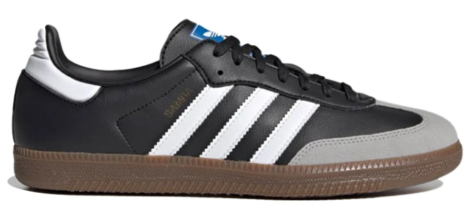 adidas Samba Vegan Sneakers – Black, White & Gum Brown | H01878