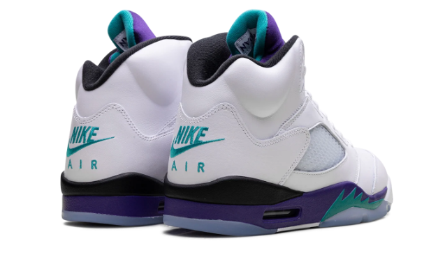 Air Jordan 5 Retro OG 'Grape' Sneakers – White / Purple / Aqua