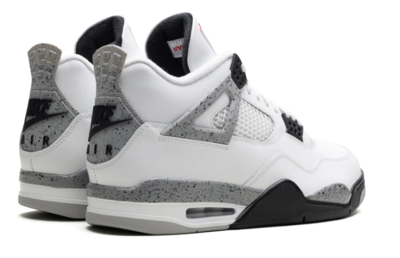 Air Jordan 4 “White Cement” (2025) – White / Cement Grey / Black / Red