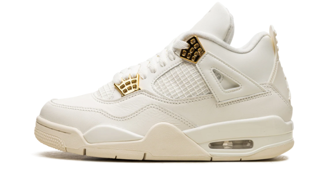 Air Jordan 4 'Sail' Women's Sneakers – Cream / Metallic Gold