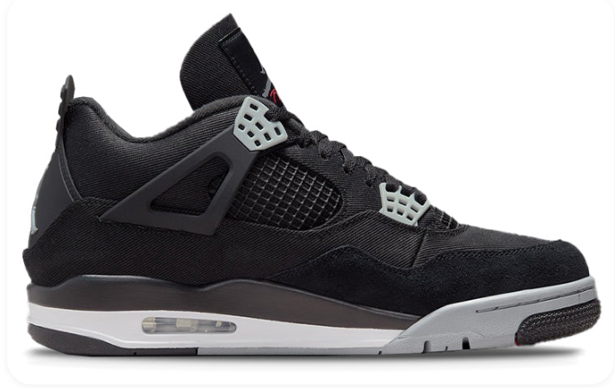 Air Jordan 4 Retro SE “Black Canvas” – Black / Light Steel Grey / White