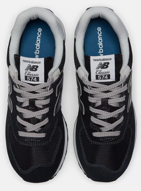 New Balance 574 Men's Wide Fit – Black & Grey