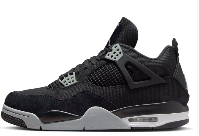 Air Jordan 4 Retro SE “Black Canvas” – Black / Light Steel Grey / White