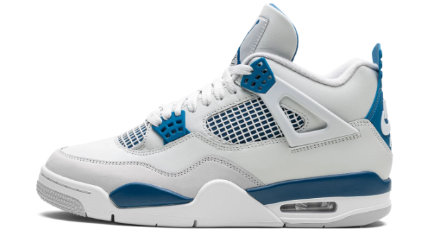 Air Jordan 4 OG “Military Blue” (2024) – White / Neutral Grey / Military Blue