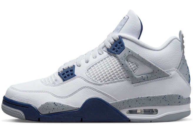 Air Jordan 4 Retro “Midnight Navy” – White / Midnight Navy / Cement Grey