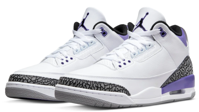 Air Jordan 3 Retro “Dark Iris” – White / Purple / Grey