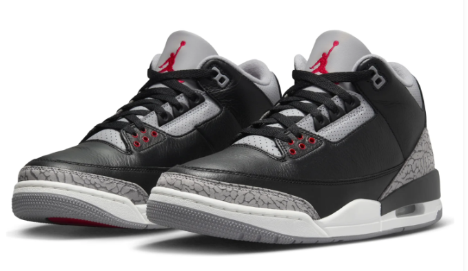 Air Jordan 3 OG “Black Cement” (2024) – Black / Cement Grey / Red