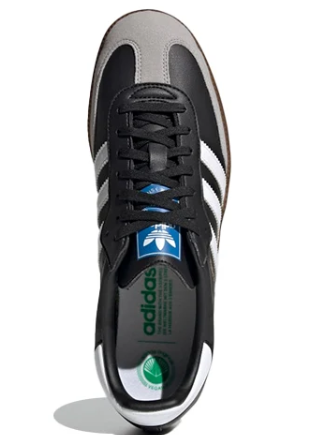 adidas Samba Vegan Sneakers – Black, White & Gum Brown | H01878