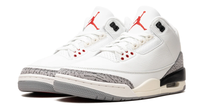 Air Jordan 3 “White Cement Reimagined” (2023) – White / Cement Grey / Red