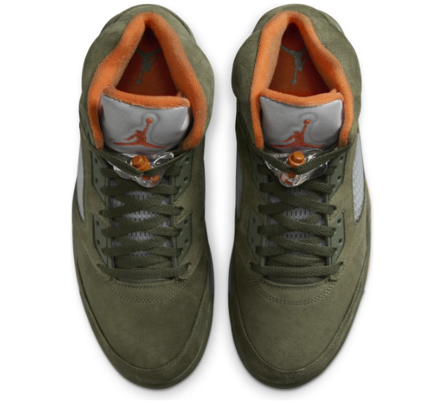 Air Jordan 5 Retro 'Olive' Sneakers – Olive Green / Orange / Grey