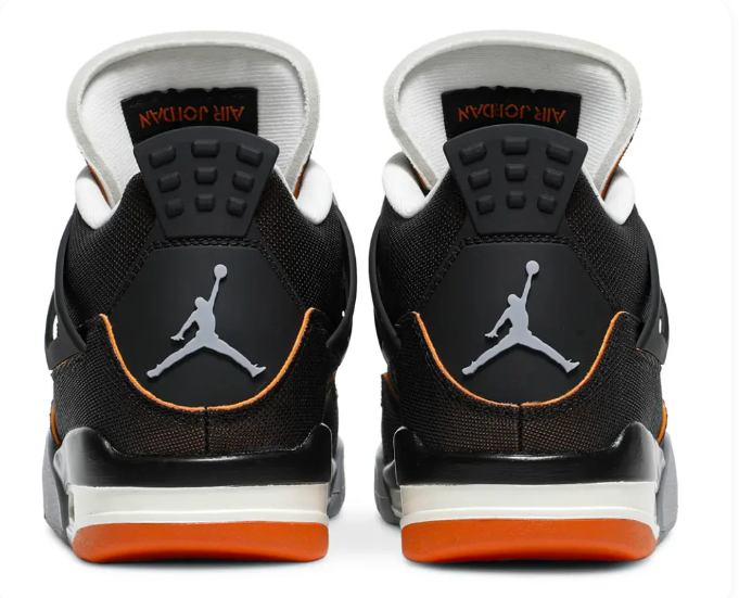 Air Jordan 4 Retro 'Starfish' Women's Sneakers (2021) - Black / Orange