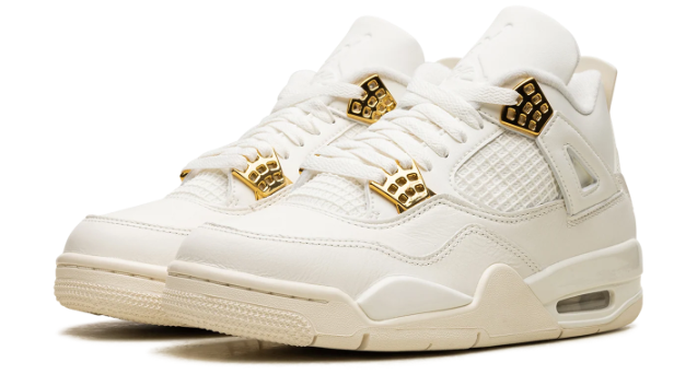 Air Jordan 4 'Sail' Women's Sneakers – Cream / Metallic Gold
