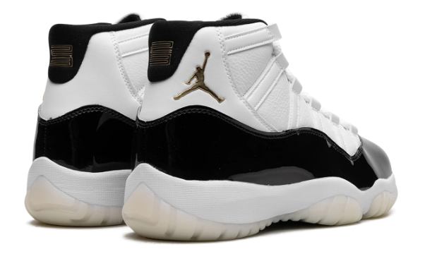 Air Jordan 11 'Gratitude' Sneakers – White / Black / Metallic Gold