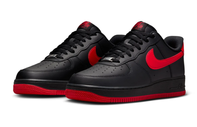 Nike Air Force 1 Low '07 'Bred' Men's Sneakers – Black / Red