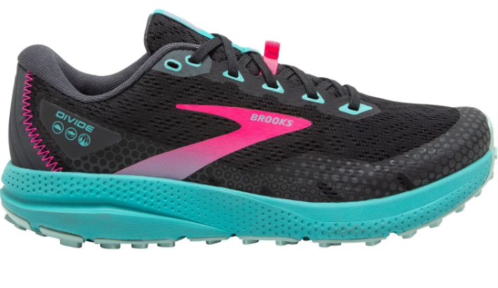 Brooks Divide 3 Women's Trail Running Shoes – Black, Turquoise & Pink