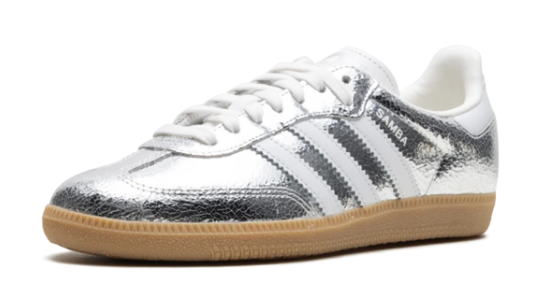 Women's adidas Samba OG "Silver Metallic" Cracked Leather JR0035