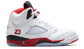Air Jordan 5 'Fire Red – Black Tongue' Sneakers – White / Black / Red