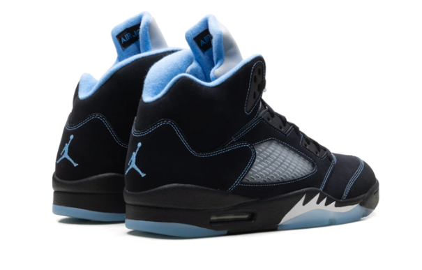 Air Jordan 5 'Black University Blue' Sneakers – Black / Light Blue / Silver