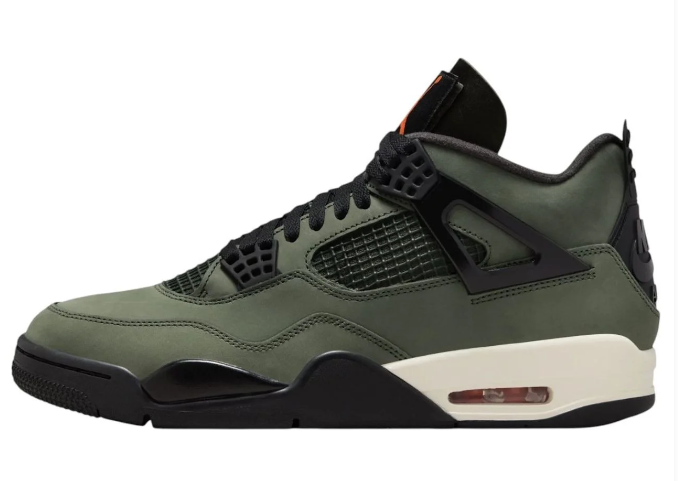 Undefeated x Air Jordan 4 'Deep Green' Sneakers – Green / Black / Orange