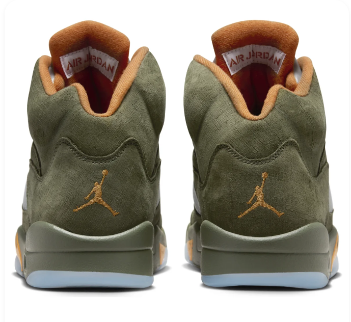 Air Jordan 5 Retro 'Olive' Sneakers – Olive Green / Orange / Grey