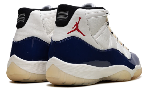 Air Jordan 11 'Rare Air' Sneakers – White / Navy / Red