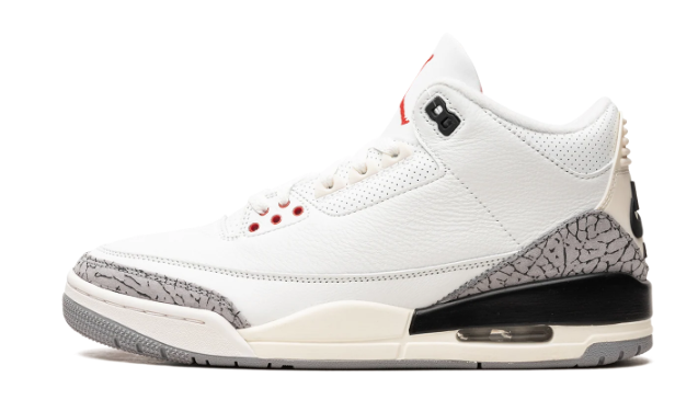 Air Jordan 3 “White Cement Reimagined” (2023) – White / Cement Grey / Red