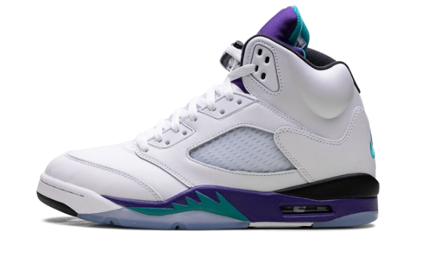 Air Jordan 5 Retro OG 'Grape' Sneakers – White / Purple / Aqua