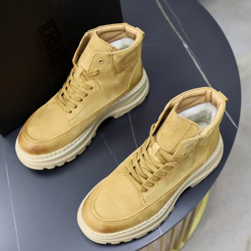 UGG High-Top Suede Boots – Muted Yellow & Cream