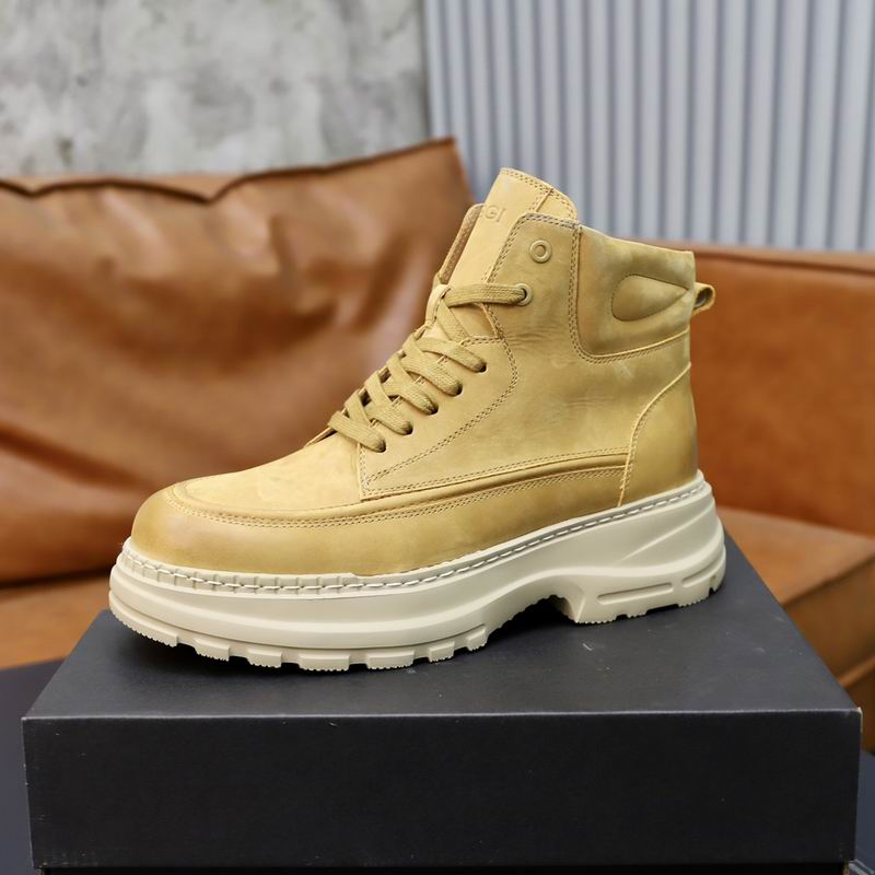 UGG High-Top Suede Boots – Muted Yellow & Cream