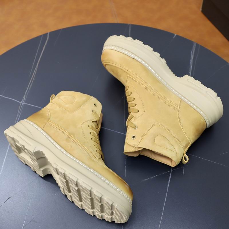 UGG High-Top Suede Boots – Muted Yellow & Cream