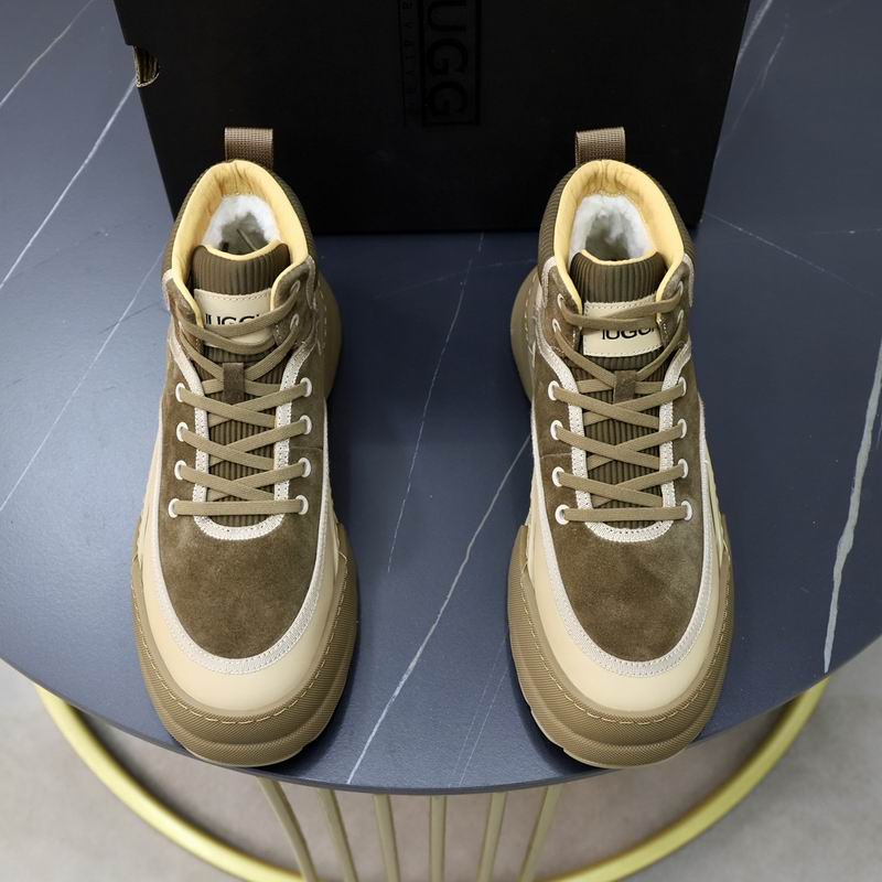 UGG High-Top Chunky Sneakers – Olive Brown & Sand Beige