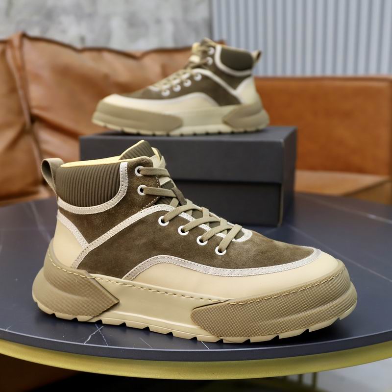UGG High-Top Chunky Sneakers – Olive Brown & Sand Beige