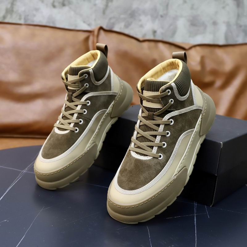 UGG High-Top Chunky Sneakers – Olive Brown & Sand Beige