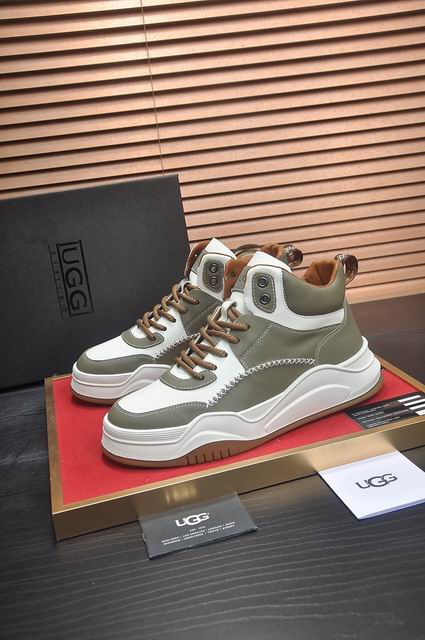 UGG Men's High-Top Chunky Sneakers – Olive Grey & White