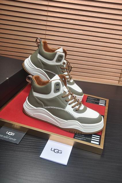 UGG Men's High-Top Chunky Sneakers – Olive Grey & White