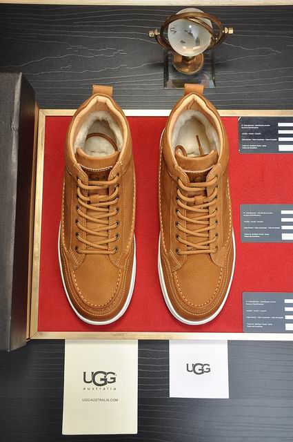 UGG Mid-Top Lace-Up Sneakers – Tan Brown & White