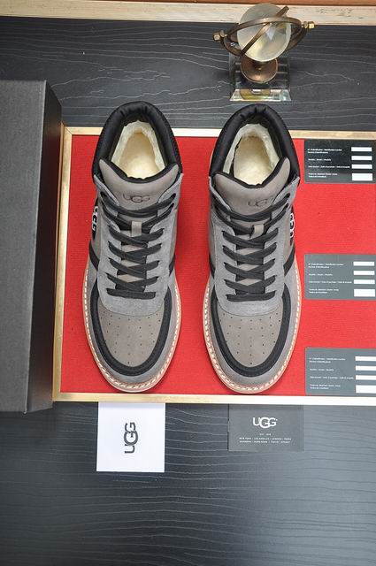 UGG Men's High-Top Sneakers – Grey & Black with Cream Sole