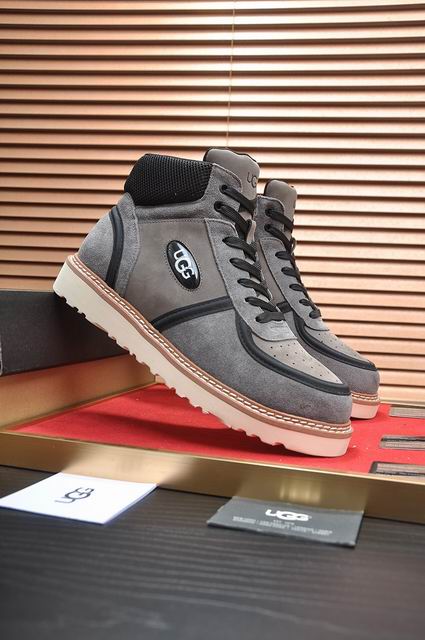UGG Men's High-Top Sneakers – Grey & Black with Cream Sole